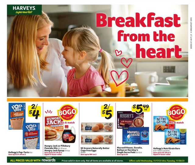 Harveys Supermarket Ad from 11/17/2021