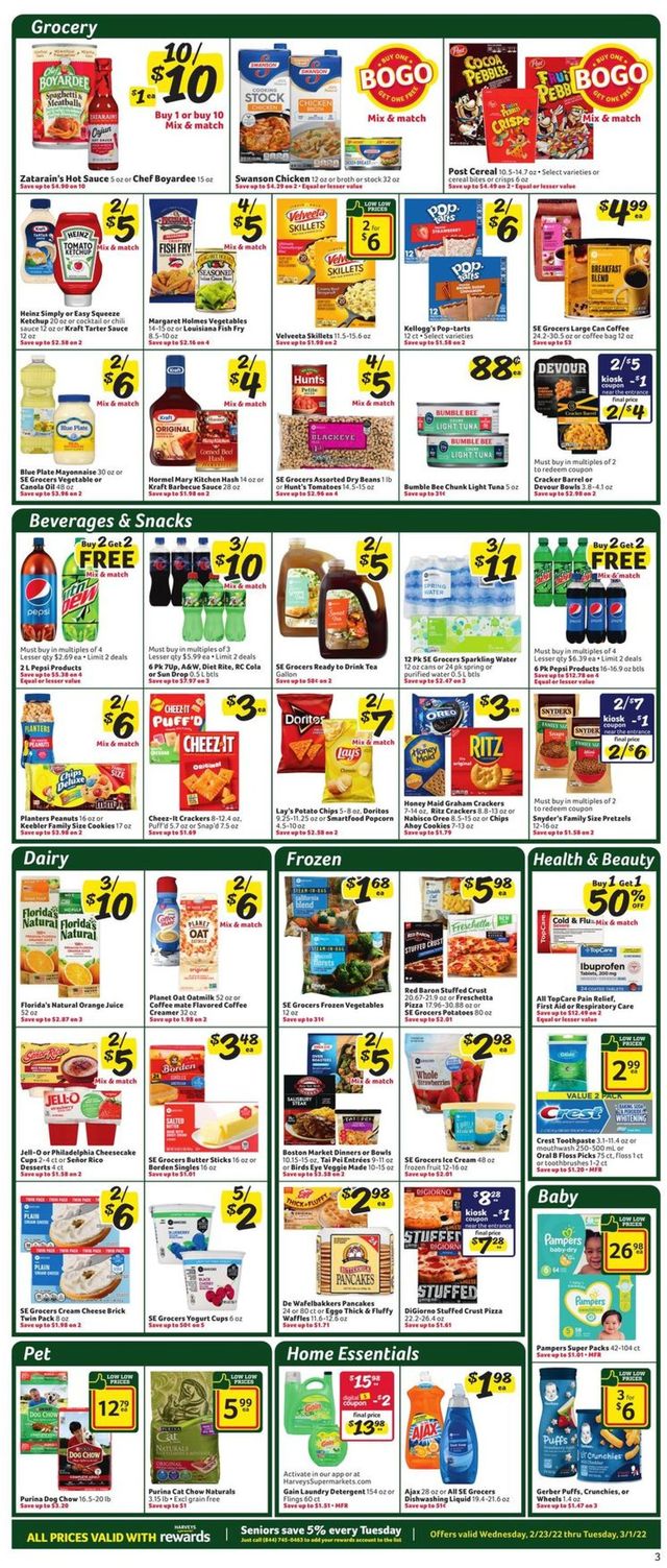 Harveys Supermarket Ad from 02/23/2022