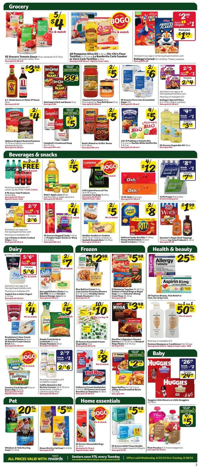 Harveys Supermarket Ad from 06/22/2022