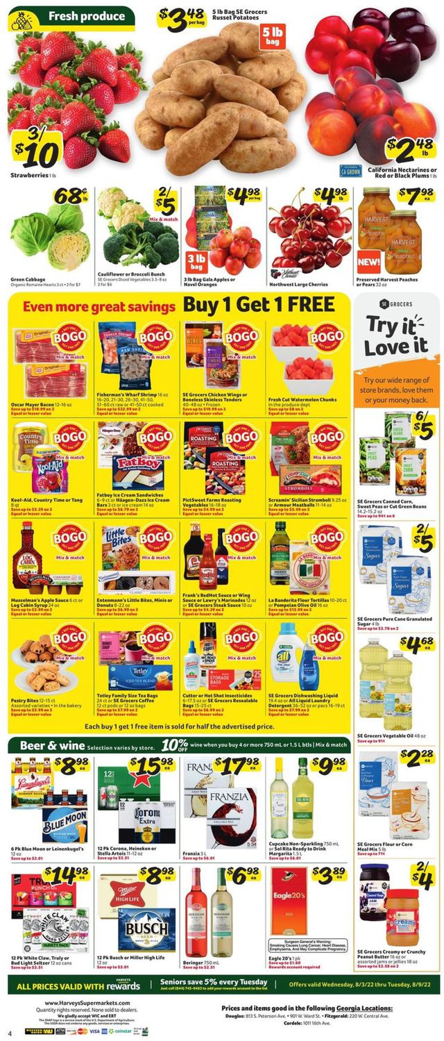 Harveys Supermarket Ad from 08/03/2022