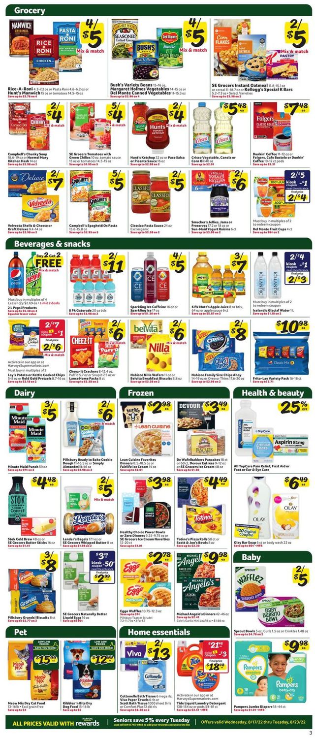 Harveys Supermarket Ad from 08/17/2022
