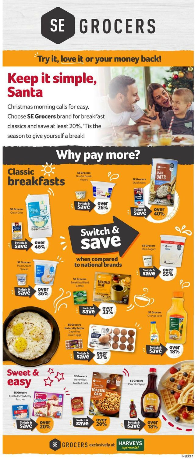 Harveys Supermarket Ad from 12/14/2022