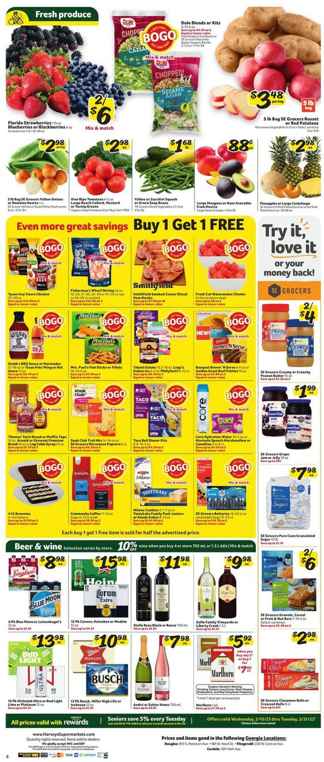 Harveys Supermarket Ad from 02/15/2023