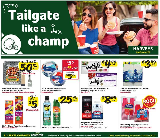 Harveys Supermarket Ad from 08/23/2023