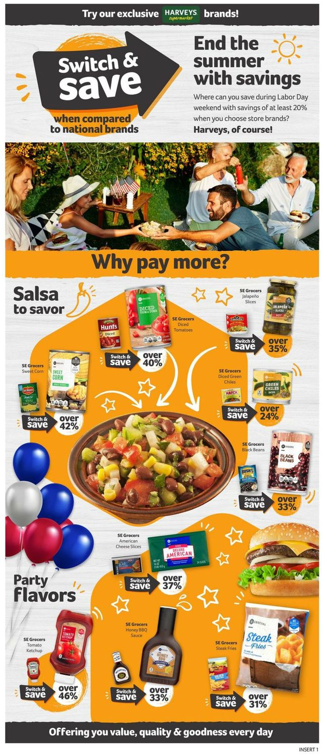 Harveys Supermarket Ad from 08/30/2023