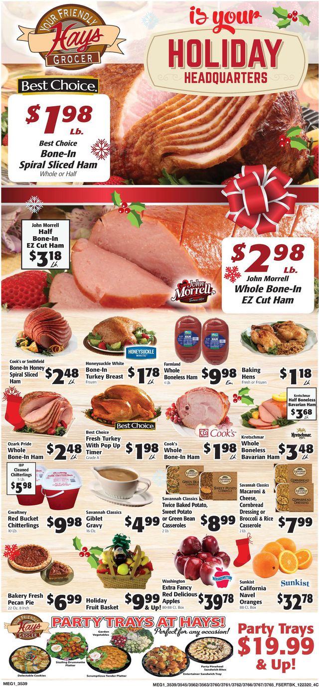 Hays Supermarket Ad from 12/23/2020
