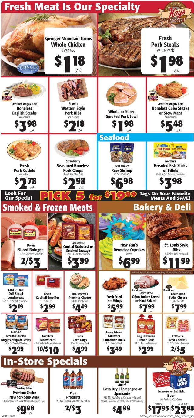 Hays Supermarket Ad from 12/30/2020
