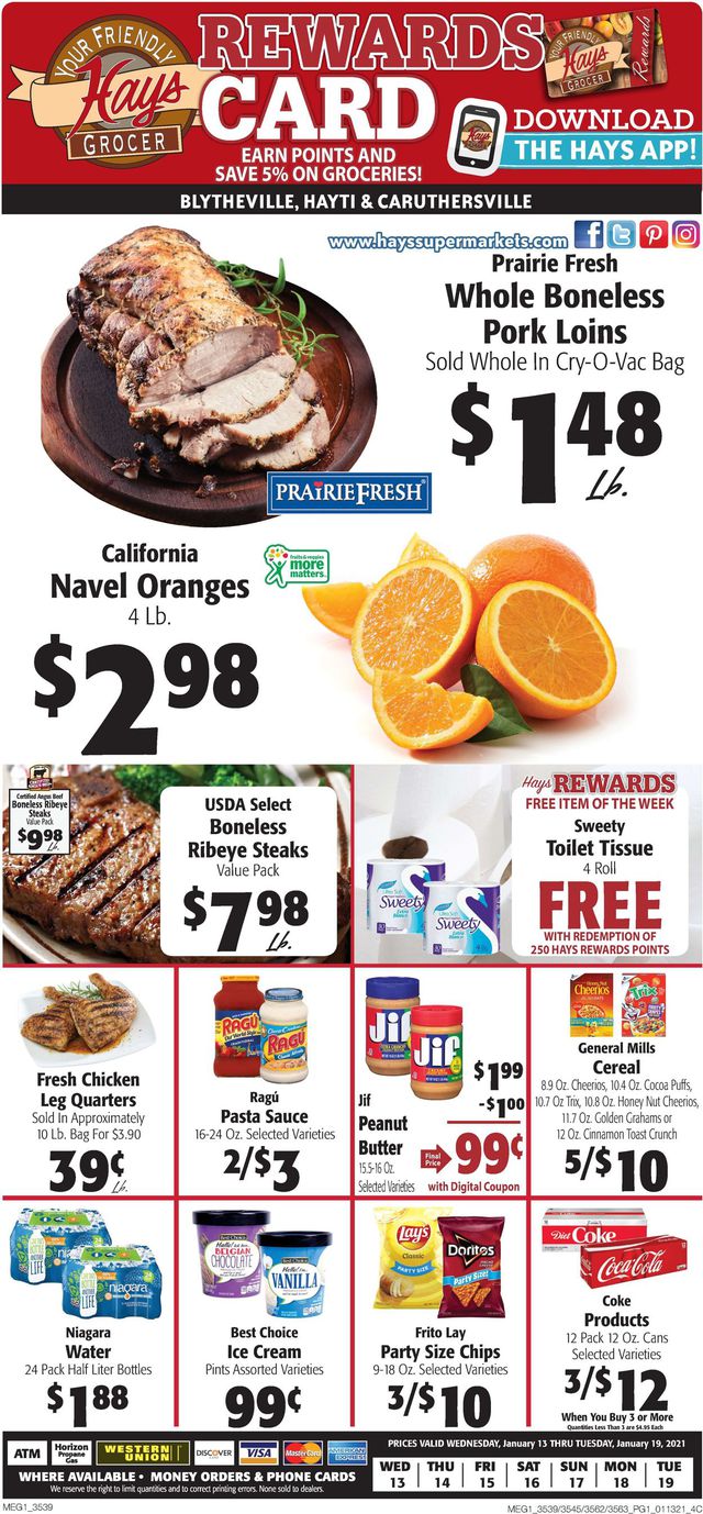 Hays Supermarket Ad from 01/13/2021