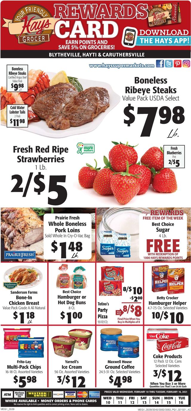 Hays Supermarket Ad from 02/10/2021