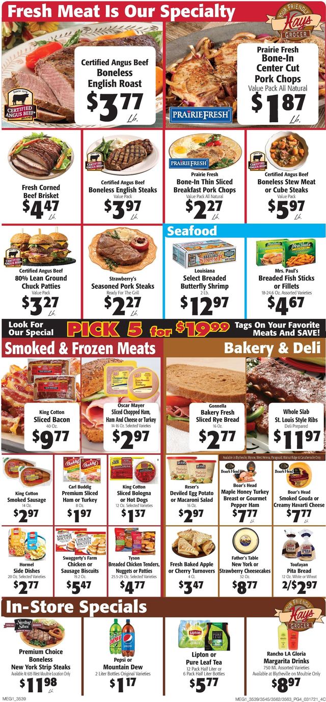 Hays Supermarket Ad from 03/17/2021