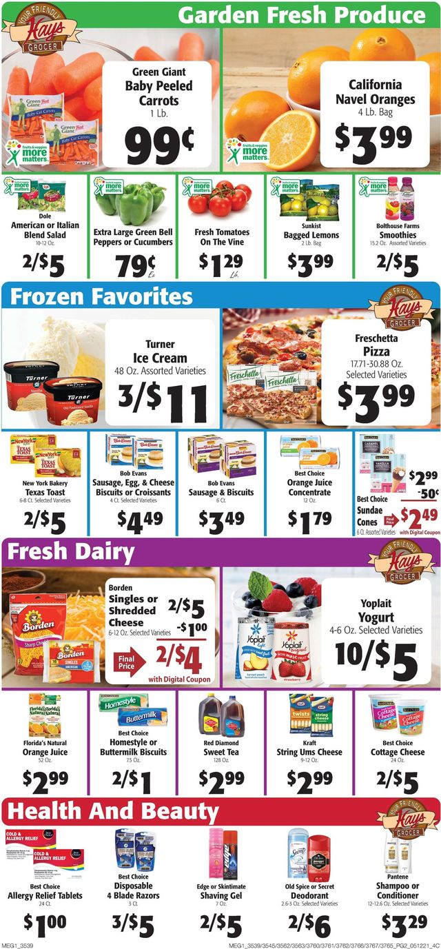 Hays Supermarket Ad from 05/12/2021