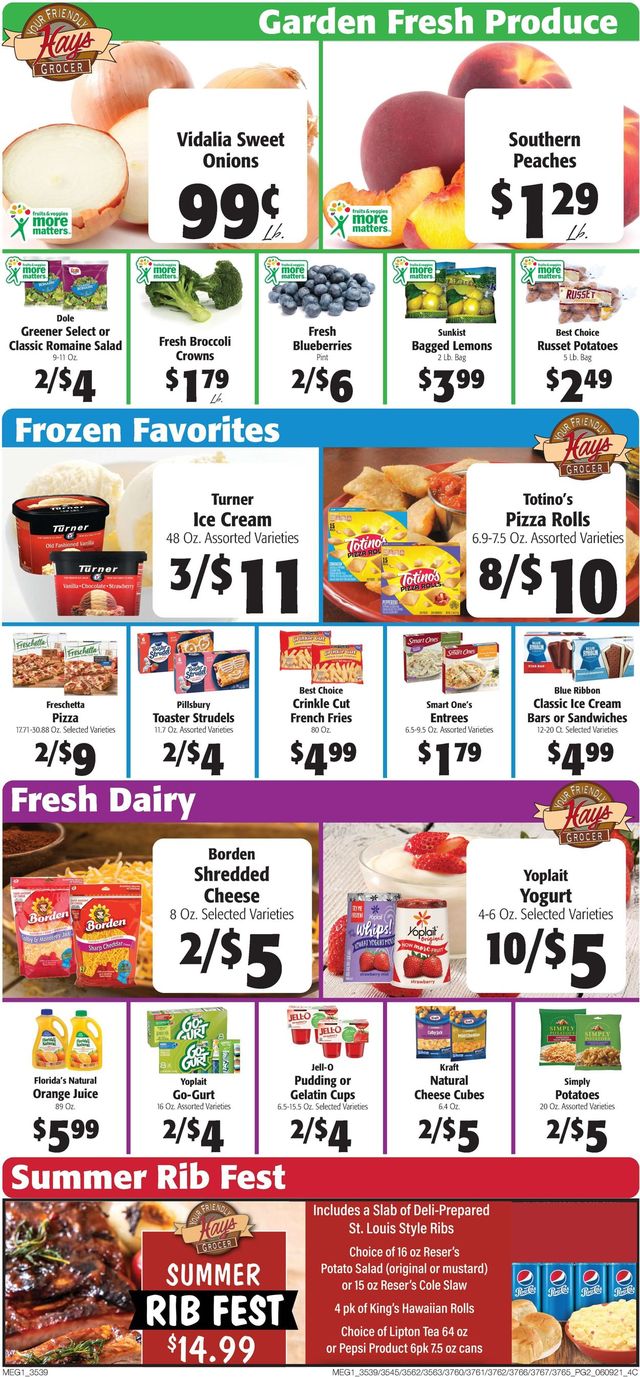 Hays Supermarket Ad from 06/09/2021
