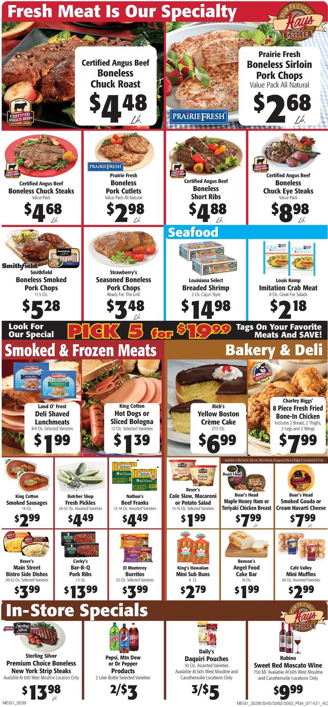 Hays Supermarket Ad from 07/14/2021