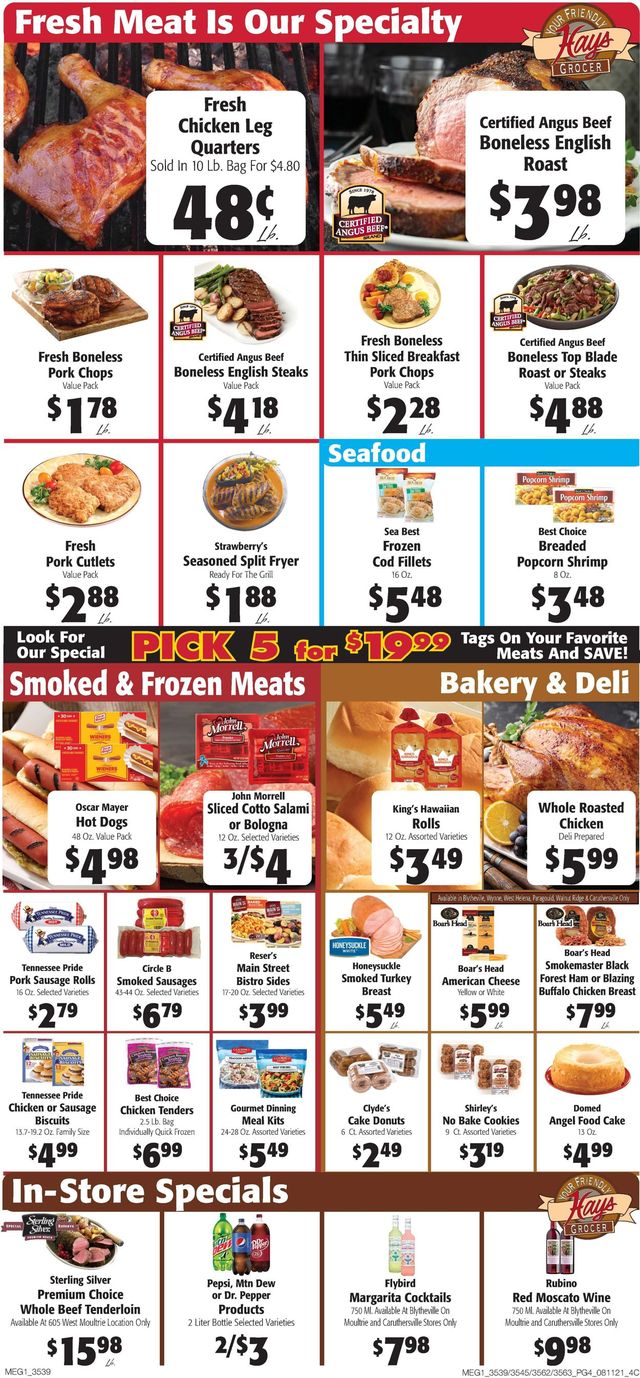 Hays Supermarket Ad from 08/11/2021