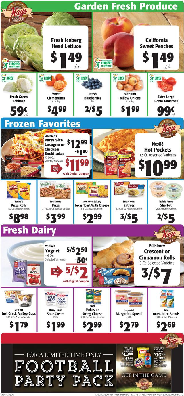 Hays Supermarket Ad from 09/08/2021