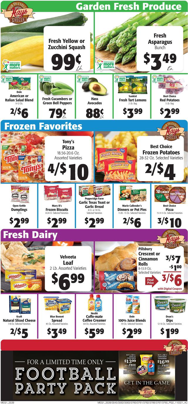 Hays Supermarket Ad from 11/03/2021