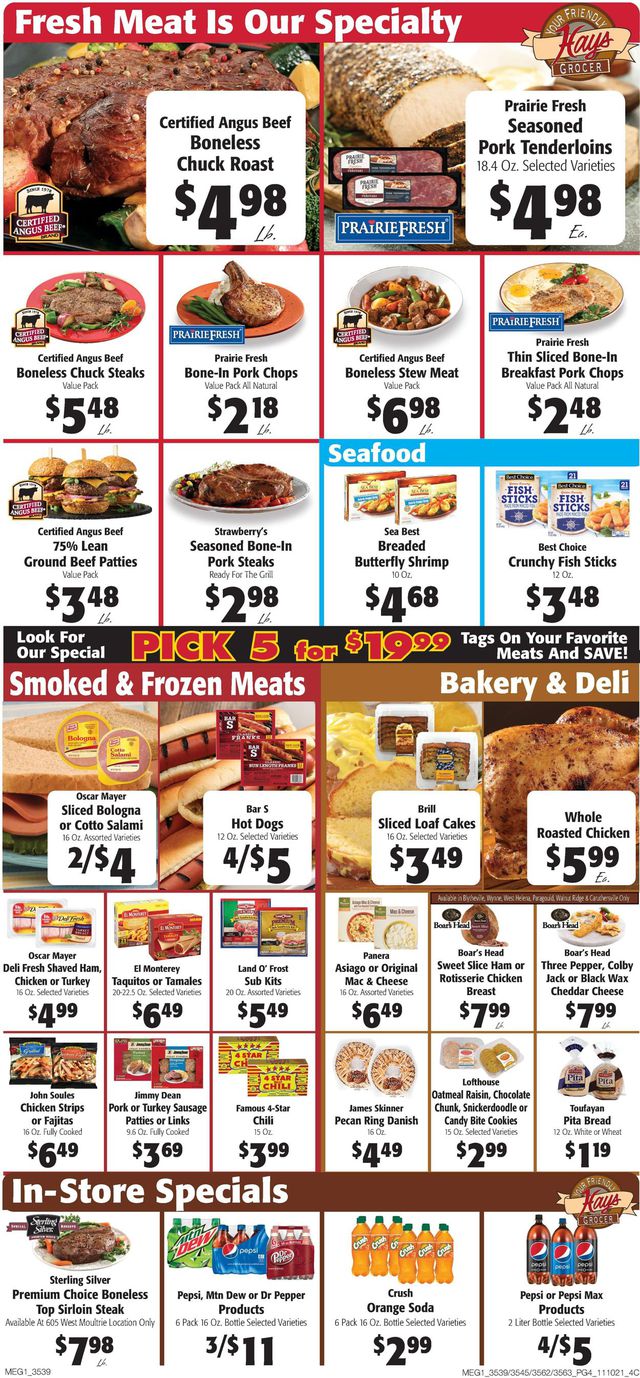 Hays Supermarket Ad from 11/10/2021