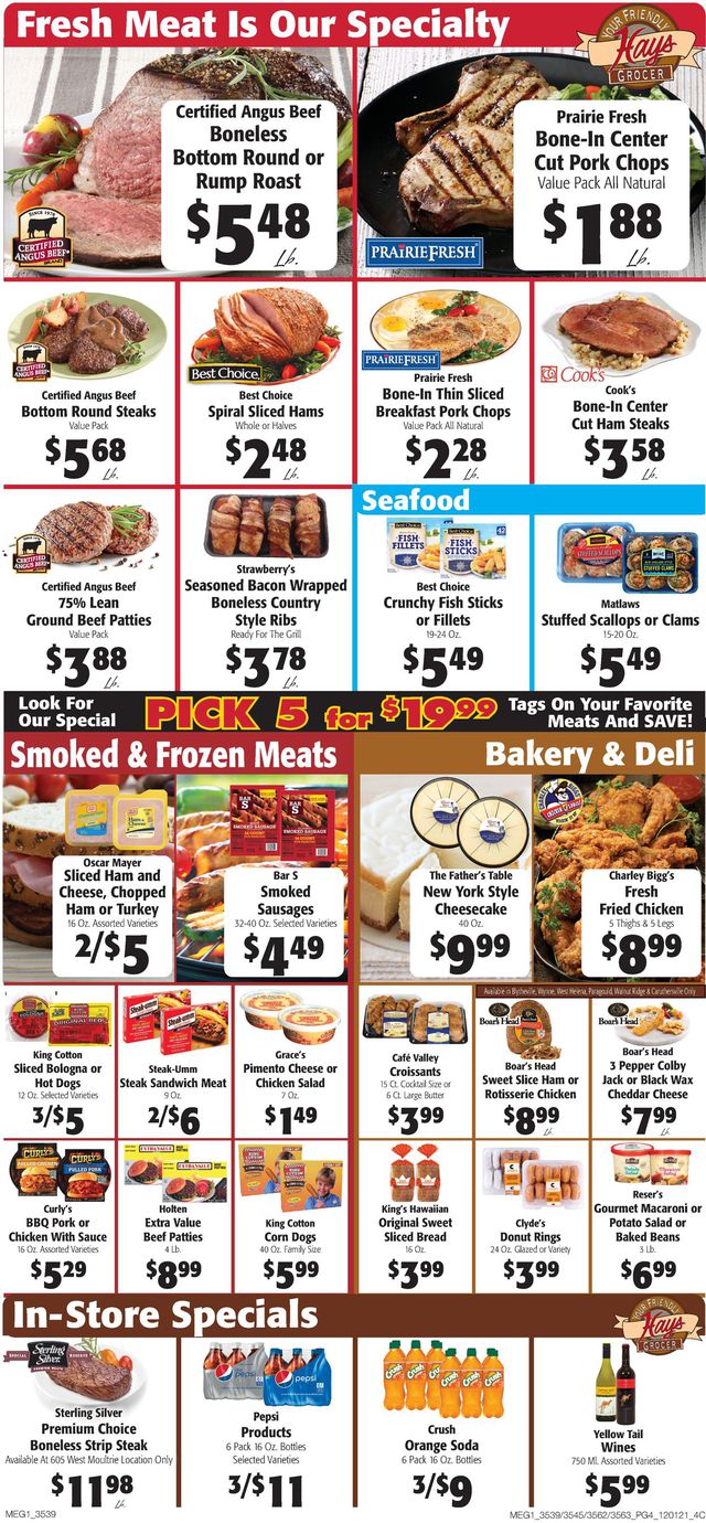 Hays Supermarket Ad from 12/01/2021