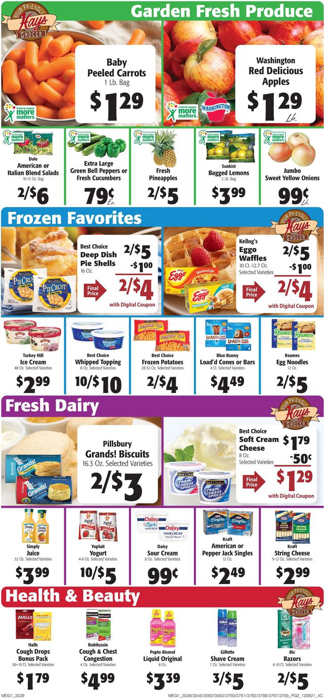 Hays Supermarket Ad from 12/08/2021