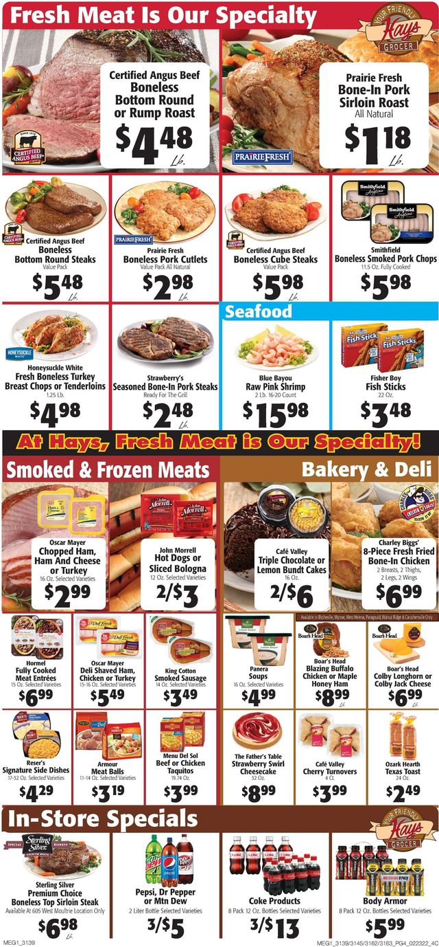 Hays Supermarket Ad from 02/23/2022