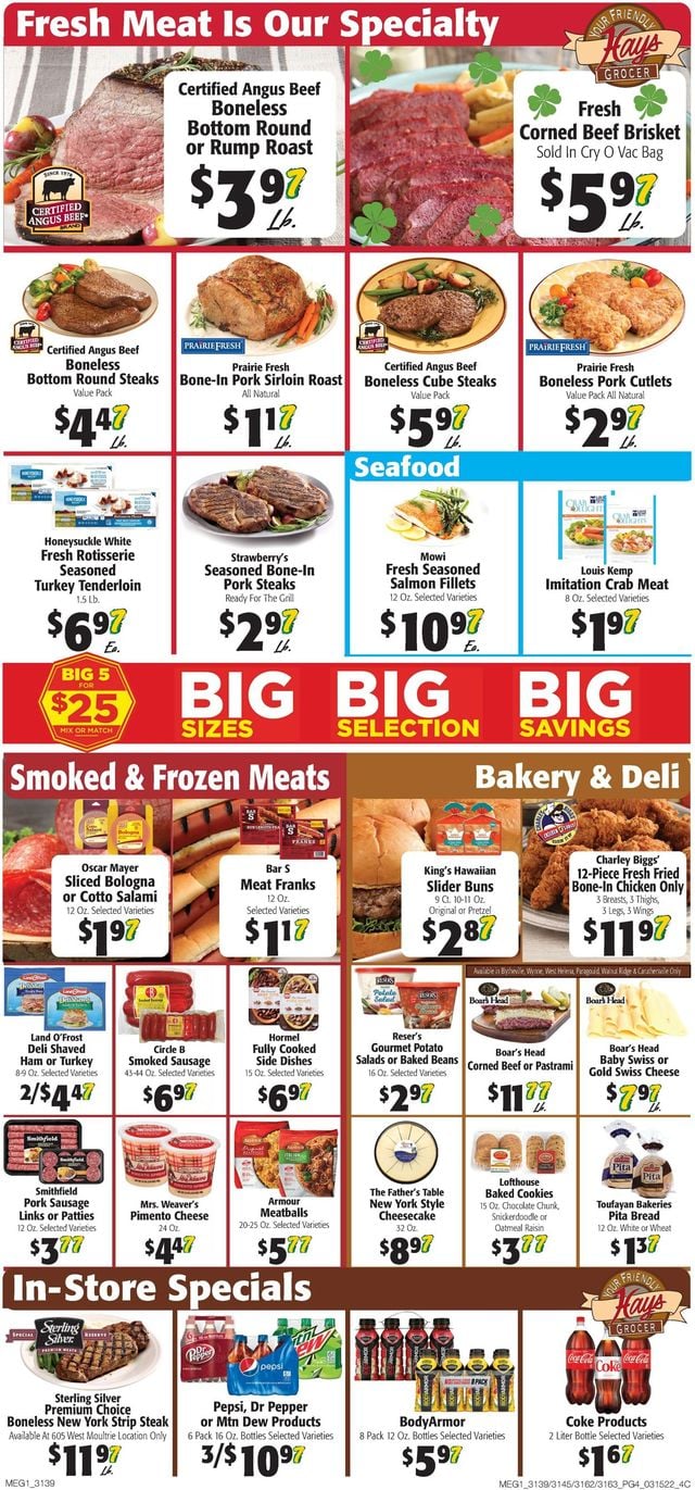 Hays Supermarket Ad from 03/16/2022