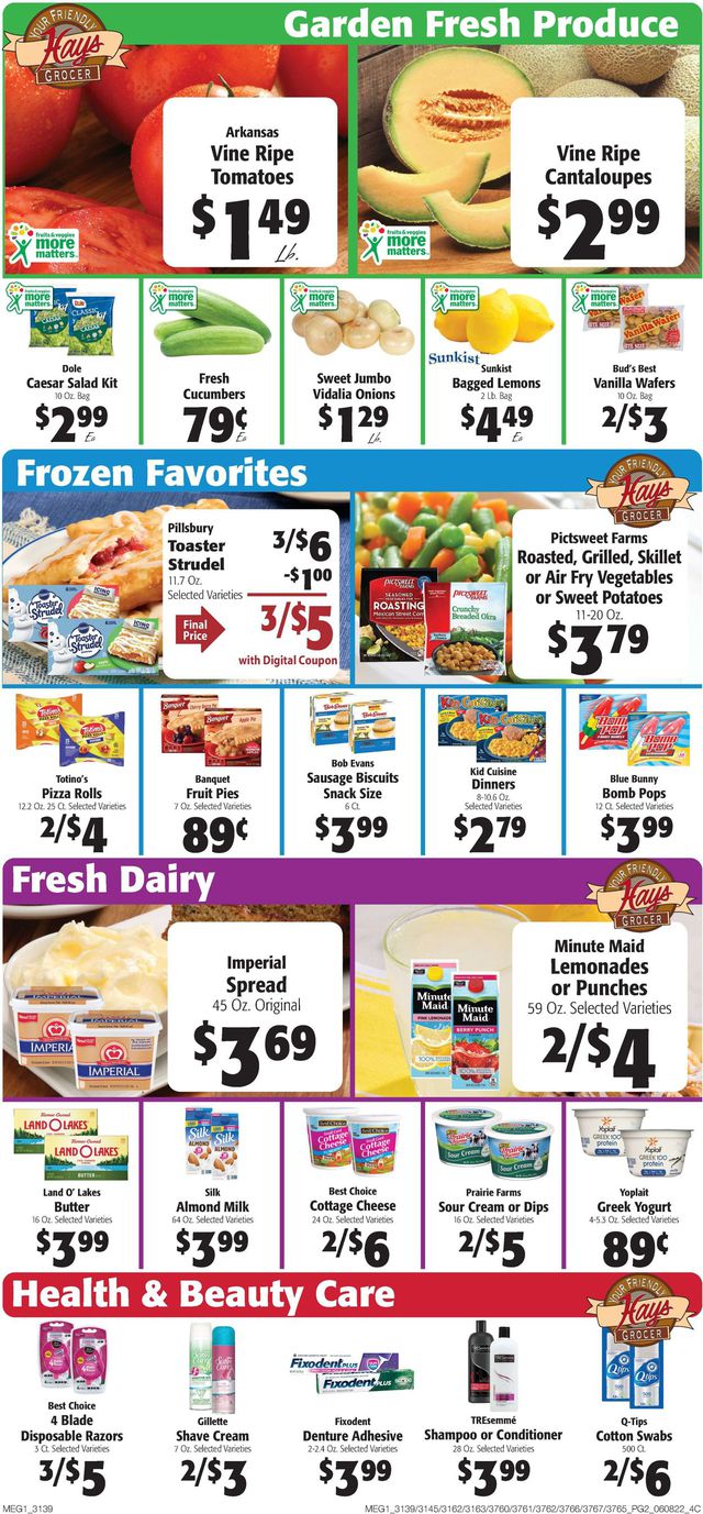 Hays Supermarket Ad from 06/08/2022