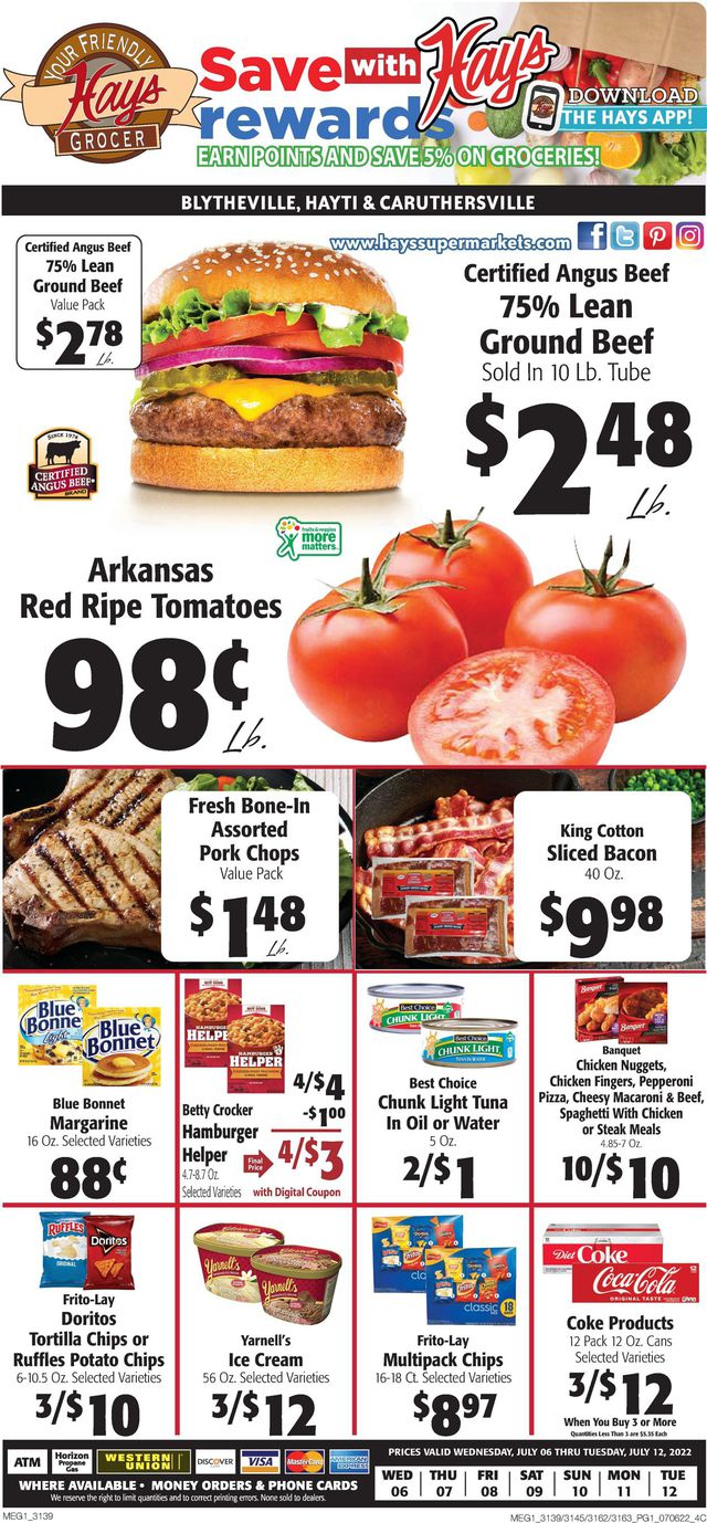 Hays Supermarket Ad from 07/06/2022