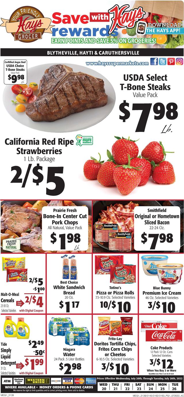 Hays Supermarket Ad from 07/20/2022