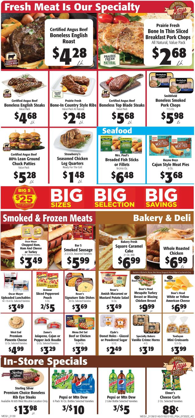 Hays Supermarket Ad from 07/20/2022