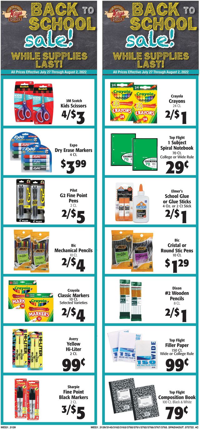Hays Supermarket Ad from 07/27/2022
