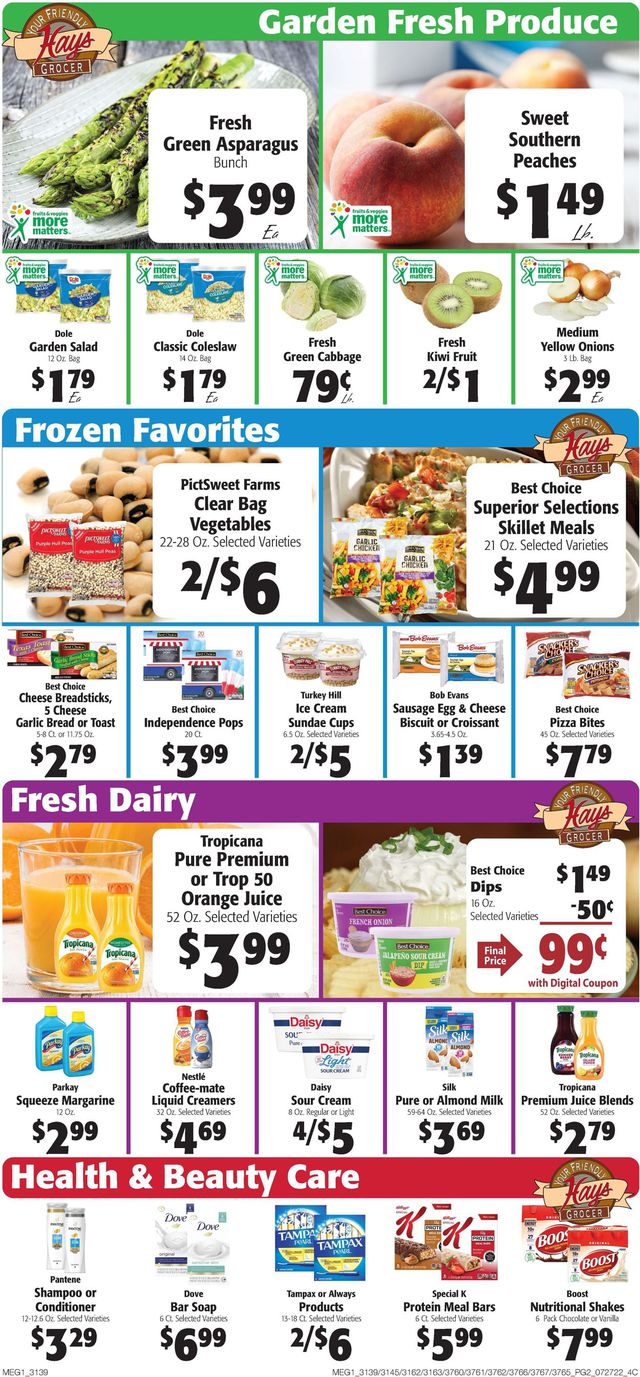 Hays Supermarket Ad from 07/27/2022