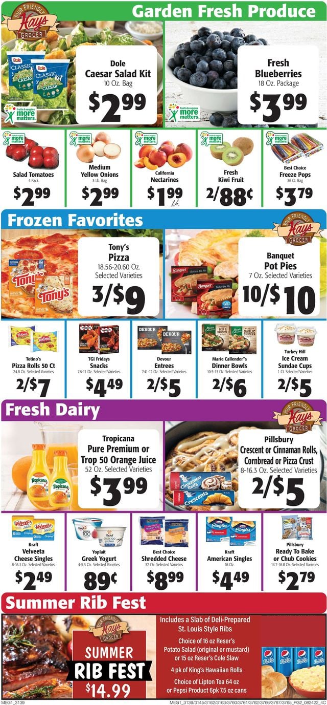 Hays Supermarket Ad from 08/24/2022