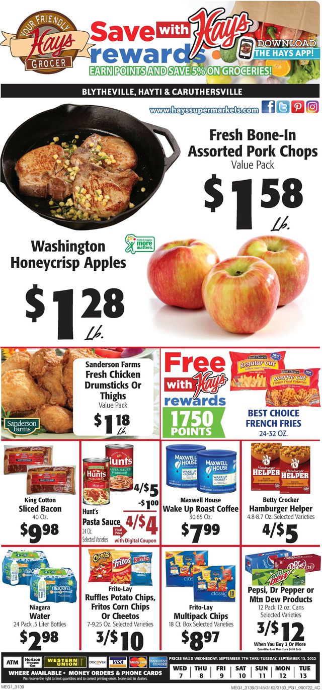 Hays Supermarket Ad from 09/07/2022
