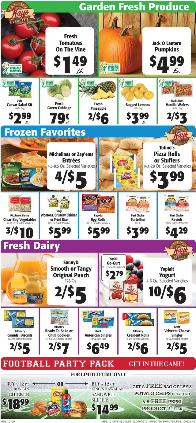 Hays Supermarket Ad from 10/05/2022