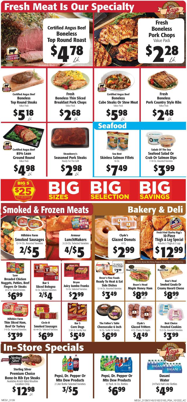 Hays Supermarket Ad from 10/12/2022