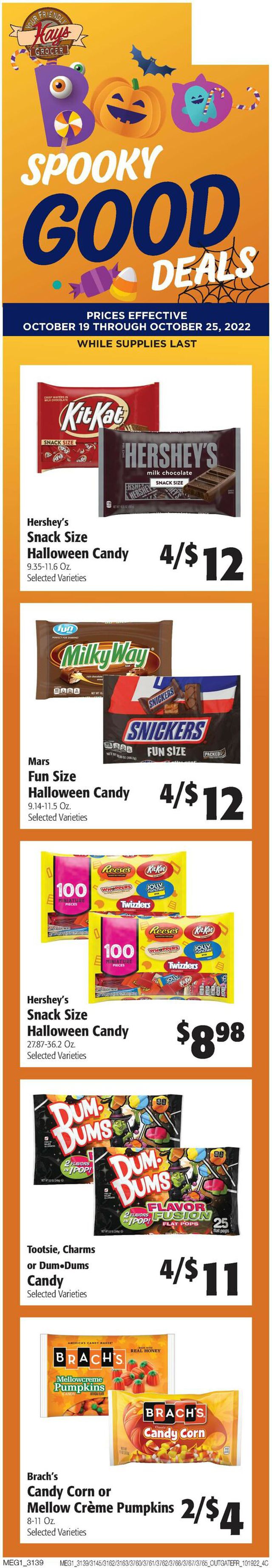 Hays Supermarket Ad from 10/19/2022