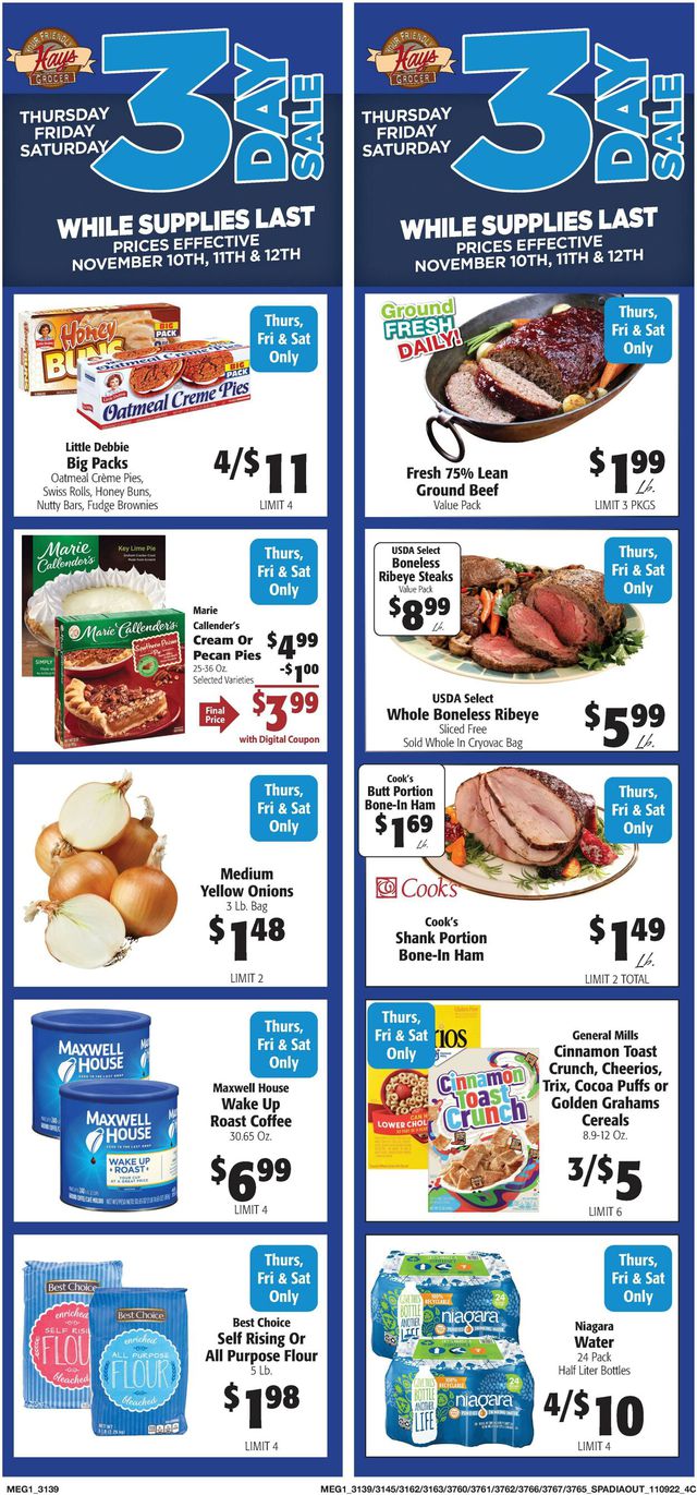 Hays Supermarket Ad from 11/09/2022
