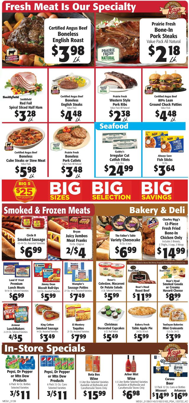 Hays Supermarket Ad from 12/07/2022