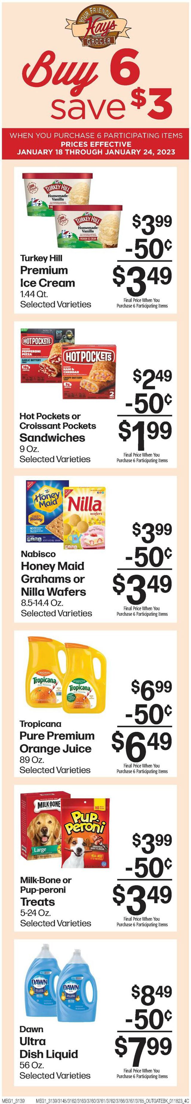 Hays Supermarket Ad from 01/18/2023