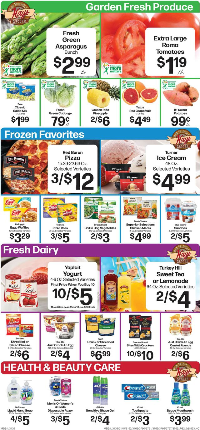 Hays Supermarket Ad from 02/15/2023