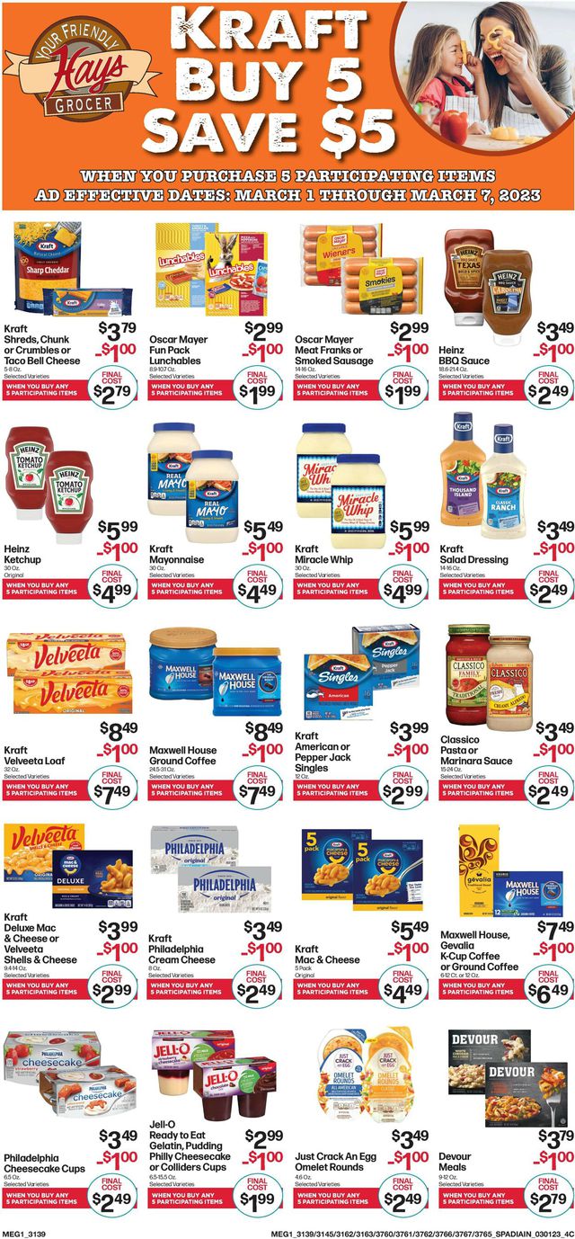 Hays Supermarket Ad from 03/01/2023