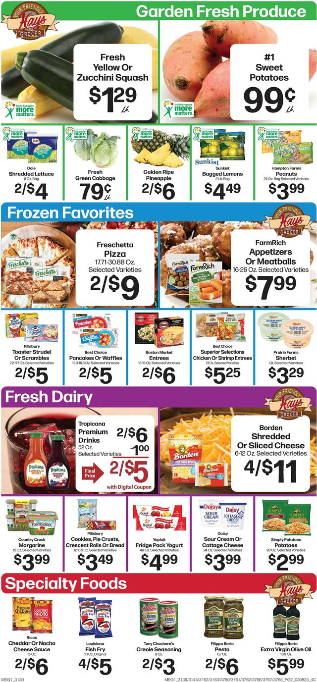 Hays Supermarket Ad from 03/08/2023
