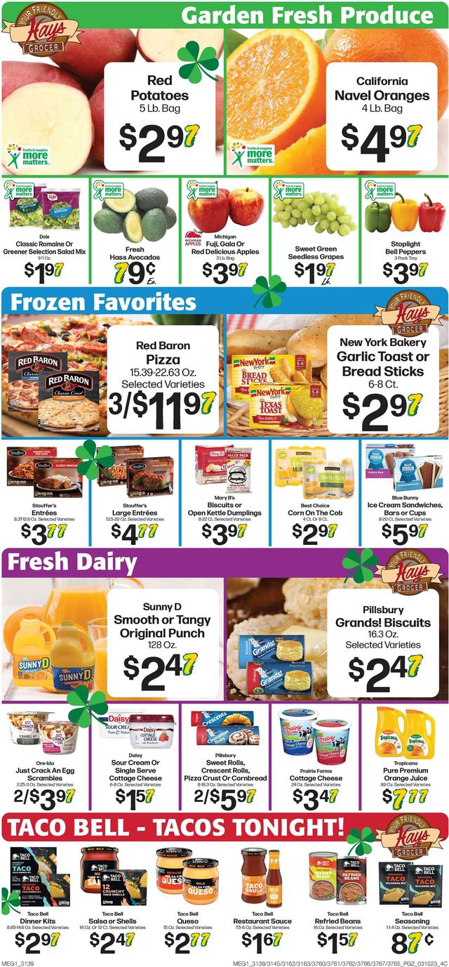 Hays Supermarket Ad from 03/15/2023