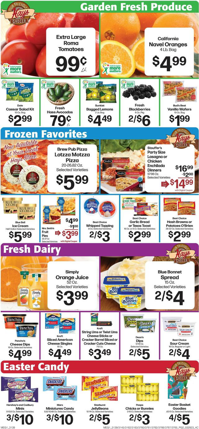 Hays Supermarket Ad from 03/29/2023