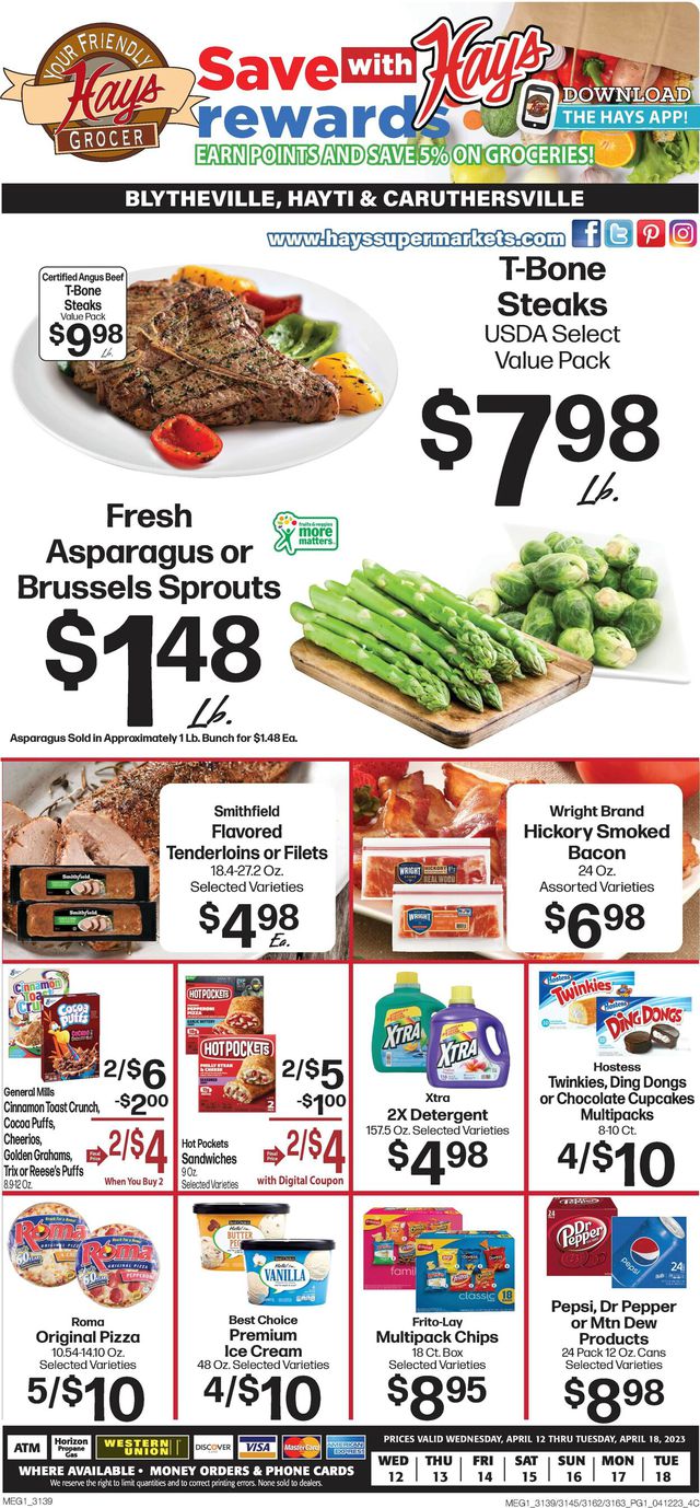 Hays Supermarket Ad from 04/12/2023
