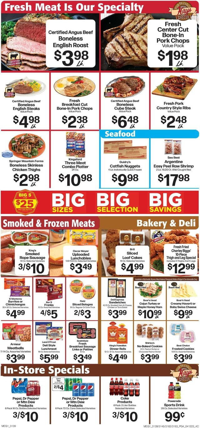 Hays Supermarket Ad from 04/12/2023