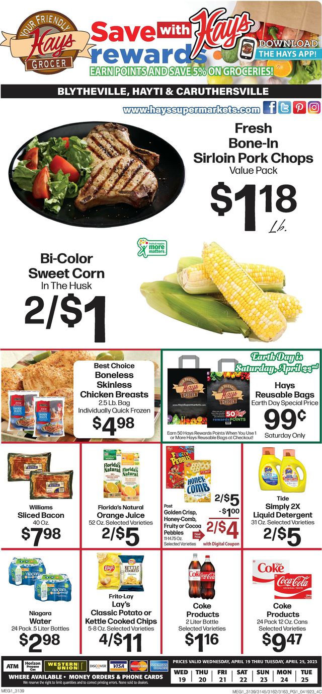 Hays Supermarket Ad from 04/19/2023
