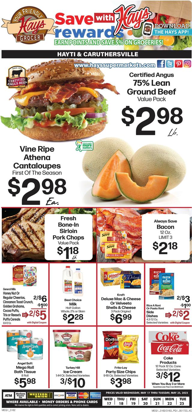 Hays Supermarket Ad from 05/17/2023