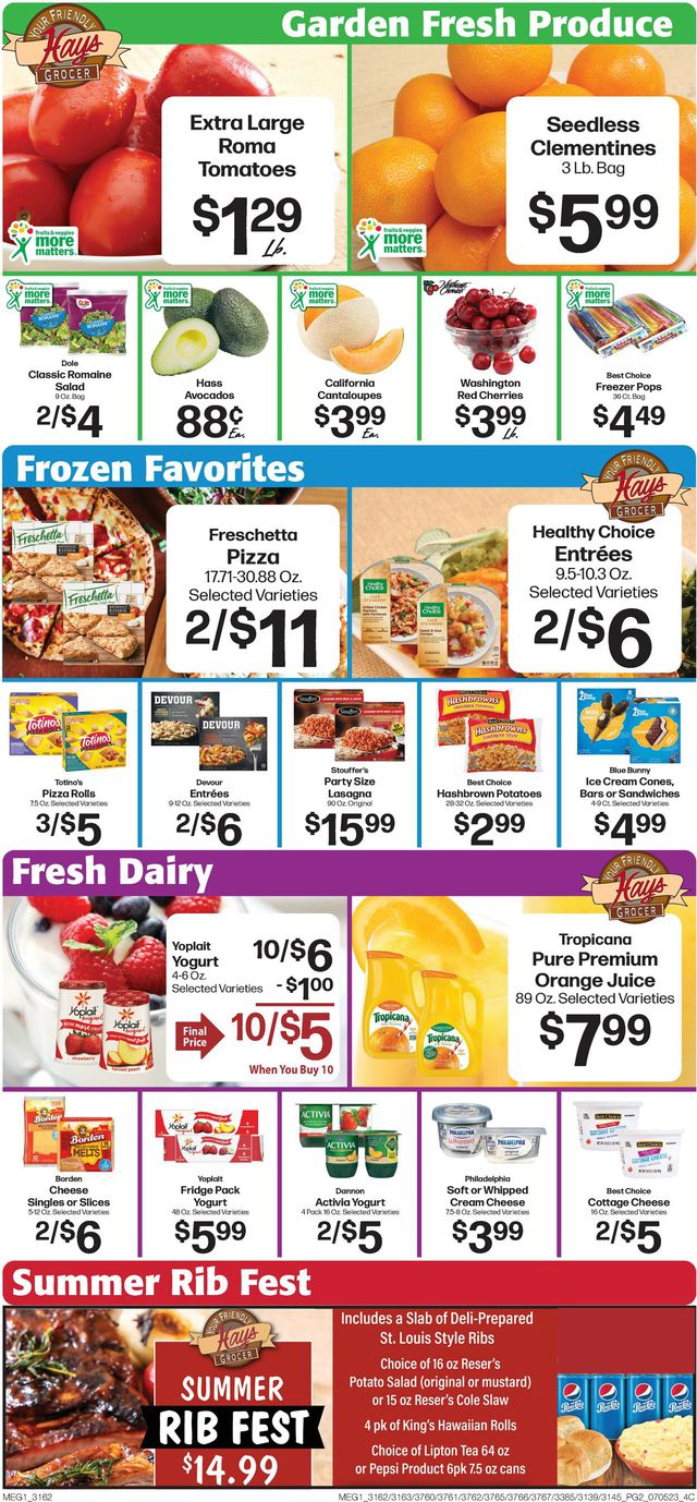 Hays Supermarket Ad from 07/05/2023