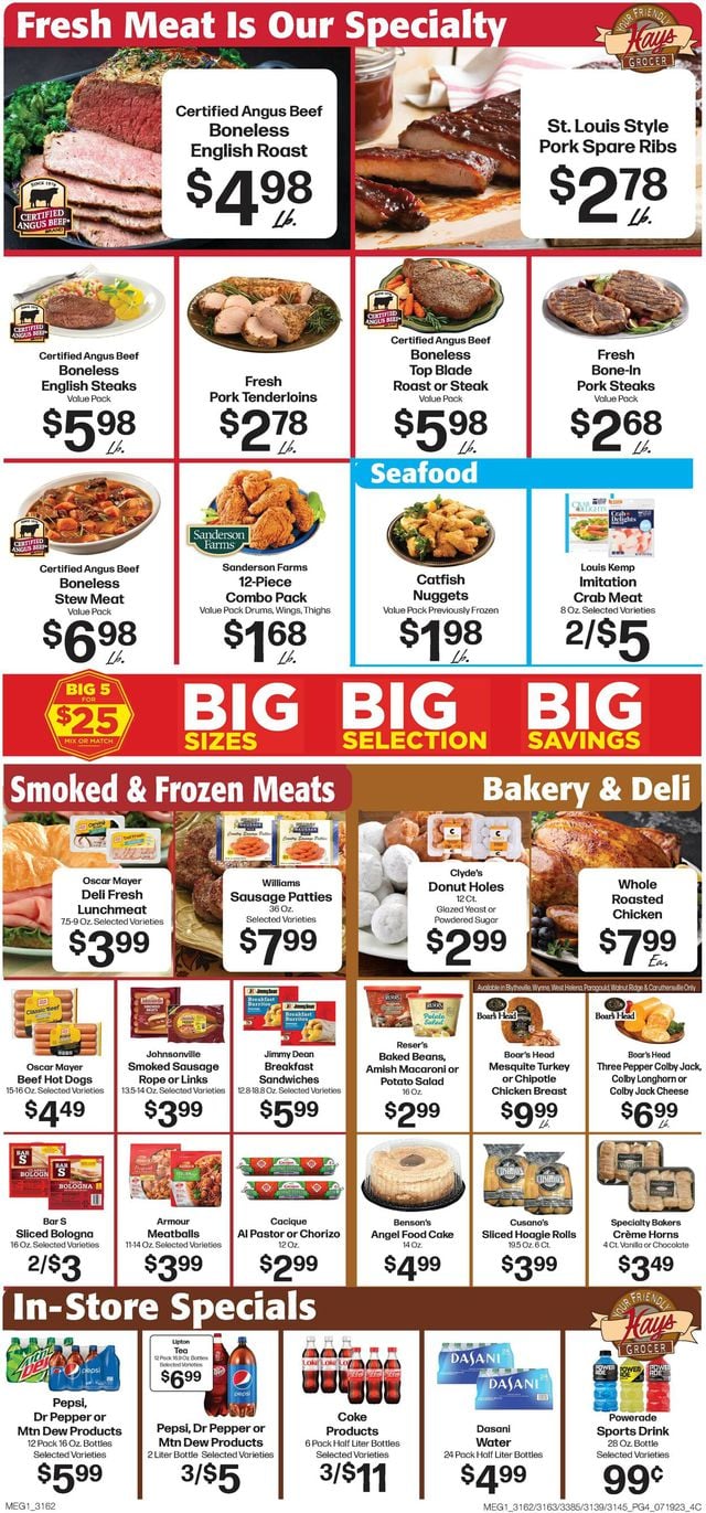 Hays Supermarket Ad from 07/19/2023
